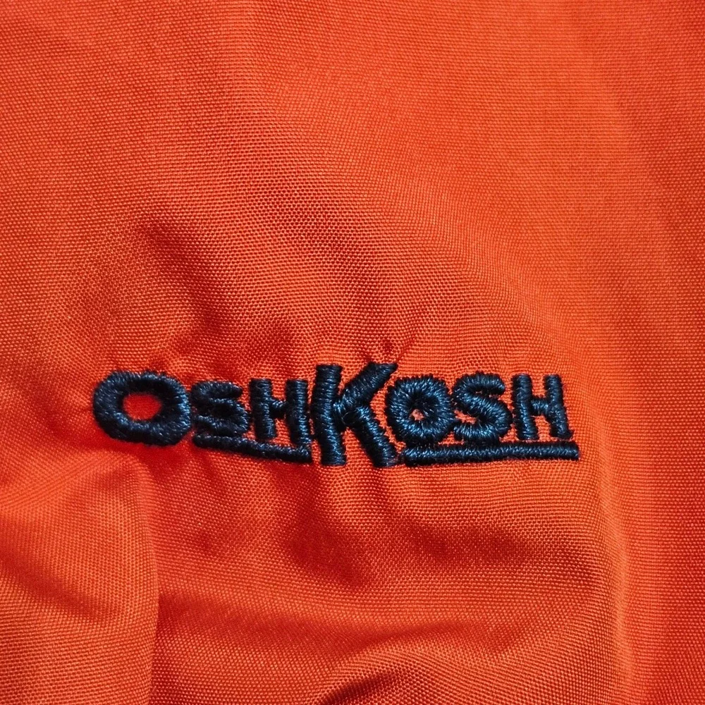 OshKosh Bgosh‎ Boys Orange Grey Colorblock Anorak Windbreaker Jacket Size 12 *